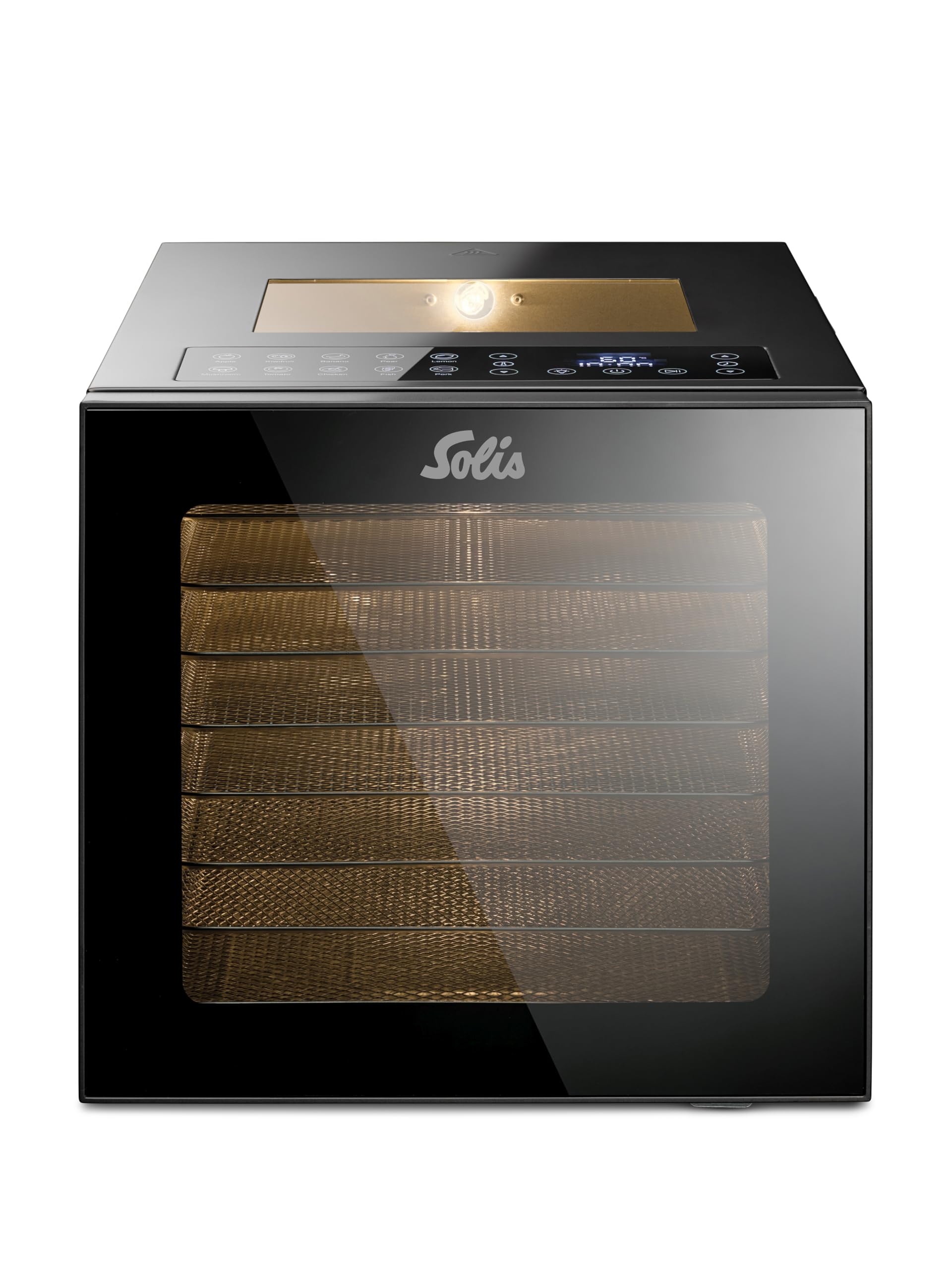 Solis VitaDrey Dörrautomaten 850 W – 8 Edelstahl-Gitter, Touchdisplay, 35–75 °C