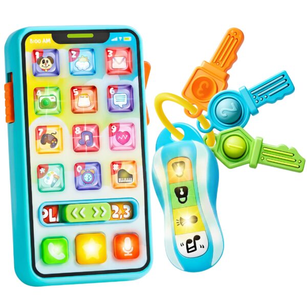 JOYIN Baby Lernspielzeug Set – Handy & Autoschlüssel mit 60+ Musikstücken für Babys