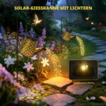 Blakapoo Solar Gießkanne Lichterkette – LED Wasserfall Gartenlicht mit 90 warmweissen LEDs – Bild 3