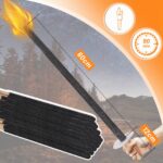 Ansobea 10er Set Wachsfackeln 100 min Brenndauer – Gartenfackeln mit Tropfschutz & langem Griff – Bild 3