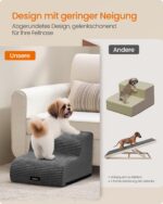 Feandrea 2-Stufen Hundetreppe – Gelenkschonend & rutschfest für kleine Hunde – Bild 3