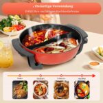6 l Aohuada Yin-Yang Fondue Topf elektrisch 1360 W – Doppelkammer Hot Pot für Zuhause – Bild 4