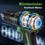 Ginour 21V Akku-Schlagbohrschrauber 50Nm mit Makita-Kompatibilität – Professionelles 3-in-1 Komplettset – Bild 2