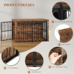 HEXCELEN Hundekäfig-Möbel 100 cm mit Schiebetür – 2-in-1 Hundebox & Beistelltisch Braun – Bild 6