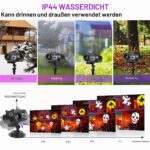 Yanbaozi LED Projektor mit 10 Dias & Welleneffekt – IP44 Wasserdicht für Weihnachten & Halloween – Bild 3