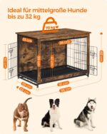 Feandrea Hundekäfig Möbel mit 2 Türen – Hundebox & Beistelltisch für Hunde bis 32 kg – Bild 5