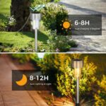 Jsdoin 12er Set Solarleuchten Garten – Edelstahl Wegbeleuchtung Kaltweiß Wasserdicht – Bild 4