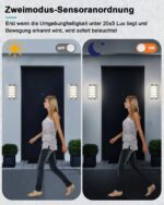HiBay Außenlampe mit Bewegungsmelder E27 – IP44 Wandleuchte Edelstahl für Eingang & Balkon – Bild 3