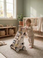 KiddyMoon Lauflernwagen aus Holz – Motorik-Entwicklung & Lauflernhilfe für Babys – Bild 8