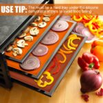 ACXFOND 6er Set Silikon-Dehydrator-Matten mit Rand – Antihaft-Frucht-Leder-Tabletts für Dörrer – Bild 7