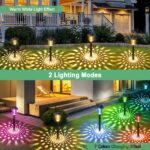 BUCASA 8er Set Solarleuchten für Aussen – Warmweiss & RGB LED Gartenbeleuchtung wasserdicht – Bild 3