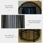 Outsunny Solarleuchte Rattan 61 cm – Gartenlampe mit Lichtsensor & 8h Betriebsdauer – Bild 5
