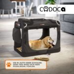 CADOCA® Hundebox XXL 90x60x66cm – Faltbare Transportbox mit Liegedecke für Hunde & Katzen – Bild 2
