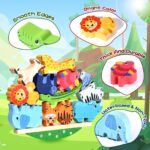 Atoylink Holz-Stapelspielzeug mit 11 Tierfiguren – Montessori Lernspiel ab 2 Jahren – Bild 3