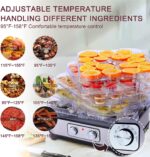 Nictemaw Dörrautomat Edelstahl mit 8 Tabletts – Dehydrator 400W, 35-70°C für Obst & Fleisch – Bild 7
