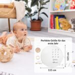 ODOXIA Baby Meilenstein Decke 115x115 cm – Runde Foto-Monatsdecke mit Holzrahmen – Bild 6