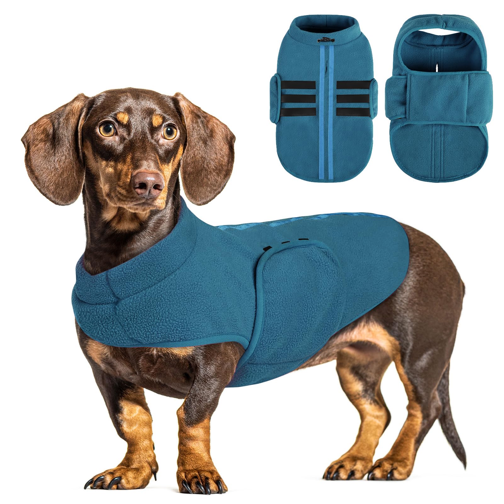 PUZAUKAL Hundepullover Fleece M – Warme Winterjacke für kleine & mittlere Hunde