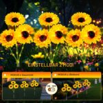 Liuyife 3er Set Solar-Sonnenblumen – 9 LED-Blüten mit warmweissem Licht für Garten & Friedhof – Bild 3