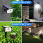 Fratink 4er Set Solarstrahler mit Bewegungsmelder – 43LED IP65 wasserdicht für Garten & Außenbereiche – Bild 5