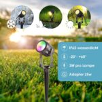 ECOWHO RGB LED Gartenbeleuchtung 21m mit Fernbedienung & Timer – IP65 wasserdicht (6er Set) – Bild 4
