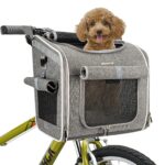 BABEYER Hundefahrradkorb mit 4 Türen & Mesh-Fenster – Erweiterbarer Transportrucksack für kleine Hunde