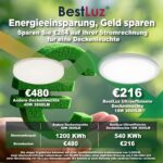 BestLuz LED Deckenlampe Ø30cm 18W 3600LM 6500K – Ultradünne Deckenleuchte IP44 – Bild 3
