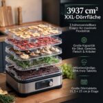 LEHMANN Dörrautomat 450W Edelstahl – Dörrgerät mit 5 Tabletts & 24h-Timer – Bild 4