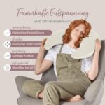 Theraline Plüschmond Stillkissen mit Perlenfüllung – Ergonomisches Mehrzweckkissen Creme – Bild 8