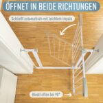 IB STYLE Berrin Treppenschutzgitter 75–85 cm – Klemmgitter ohne Bohren, Auto-Close & Safety-Button – Bild 6