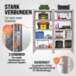 Monzana Schwerlastregal 2er Set 180x90x40cm – 1750kg Tragkraft mit 10 MDF-Böden – Bild 4