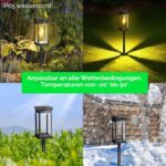 SIVQIKE 4er Set Solarleuchten für Aussen – Warmweiss IP65 Gartenleuchten mit Automatik – Bild 4