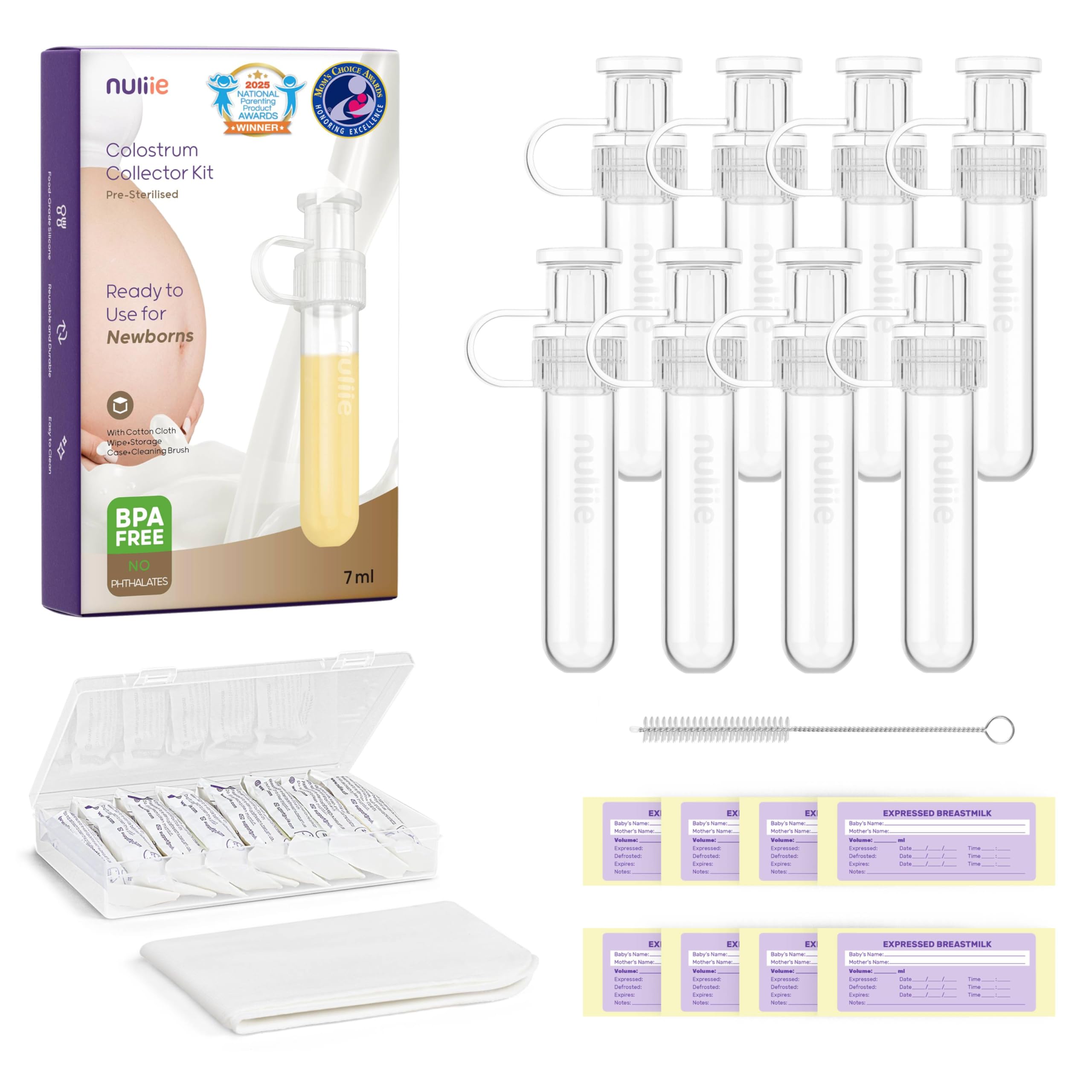 Nuliie Colostrum Collector Kit 7ml – BPA-freier Muttermilch Sammler für Neugeborene