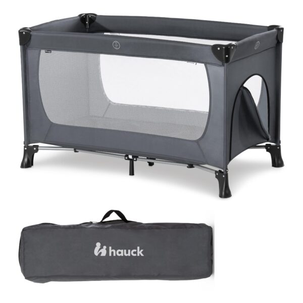 Hauck Reisebett Dream N Play Plus 120 x 60 cm – Faltbares Babybett mit Transporttasche