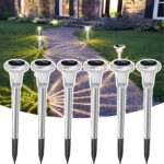 MUSUNIA Solar-Wegeleuchten 6er-Pack – IP65 Edelstahl Gartenleuchten Warmweiss
