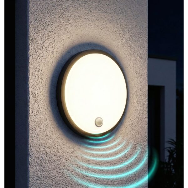 Oktaplex Plato Außenleuchte mit Bewegungsmelder 3000K – IP65 LED Wandlampe anthrazit