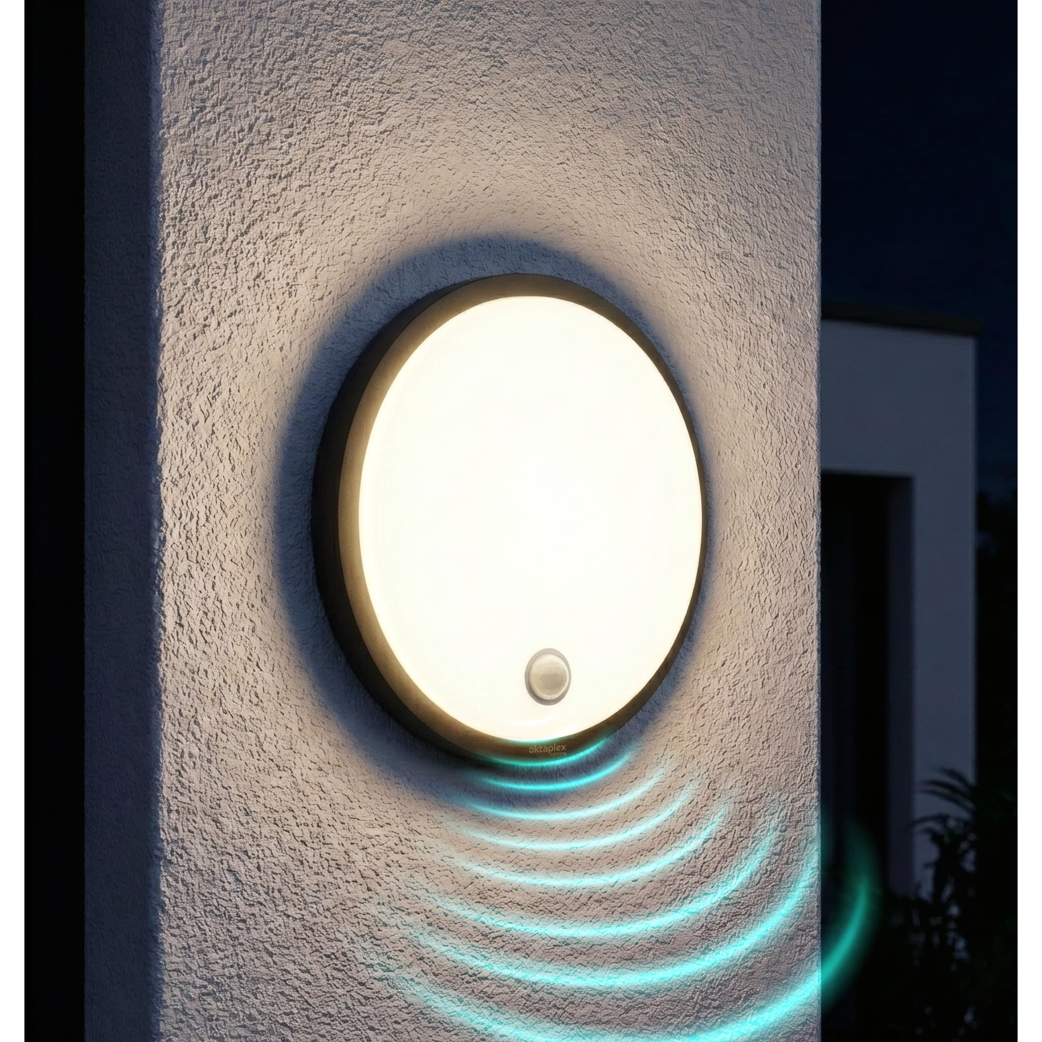 Oktaplex Plato Außenleuchte mit Bewegungsmelder 3000K – IP65 LED Wandlampe anthrazit