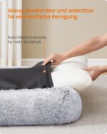 Feandrea Hundebett 120x85 cm mit Plüsch & erhöhten Rändern – Hundesofa für grosse Hunde – Bild 6