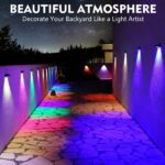 4er Set Solar Wandleuchten mit RGB 9 Farben & 11 Modi – IP65 Zaunbeleuchtung für Garten – Bild 3