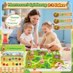 Montessori Fädelspiel ab 1 Jahr – Holzperlen mit Lernkarten für Motorik & Sprachentwicklung – Bild 2