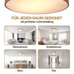 Monzana 2-Flammige Stoffdeckenlampe Taupe Ø38cm – Elegante Deckenleuchte mit LED-Eignung – Bild 5