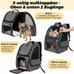 Aystkniet Haustier-Rucksack 34×29×43 cm – Ergonomisch für Katzen & kleine Hunde – Bild 6
