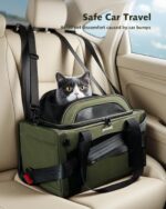 Pecute Katzentransportbox erweiterbar, flugzeugtauglich – 42x28cm grün für Katzen & kleine Hunde – Bild 9