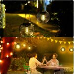 KagoLing 4er Set Solarlaterne mit Retro LED-Glühbirne – Hängende Gartenleuchte IP65 wetterfest – Bild 6