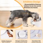 PTOBER Antischlingnapf Hund Keramik erhöht – Doppel-Futternapf für gesundes Fressen – Bild 4