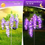 Ninonly Solarleuchten Garten 2er Set – Glyzinien mit lilassem LED-Licht für Außen – Bild 3