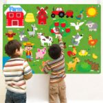 WATINC Montessori Filz-Spielbrett Bauernhof – 33-teiliges Lernspielzeug für Kleinkinder – Bild 6