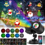 YAZEKY LED Weihnachtsprojlektor aussen – 16 Muster, 10 Farben & Wasserwelleneffekt