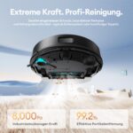 Ultenic T20 Pro Saugroboter mit Wischfunktion 8000 Pa & Absaugstation 3,5 L – Bild 2