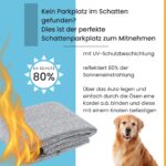 Petgold UV-Schattennetz Auto 3x4 m – Aluminium-Hitzeschutzplane mit Ösen für Hunde & Camping – Bild 2