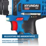HYUNDAI 12V Akkubohrschrauber CD1201LI Set – Kompakt-Bohrmaschine mit Akku & Zubehör – Bild 7